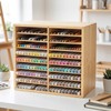 Wooden Marker Organizer for Desk, Hold 144 Markers with 9