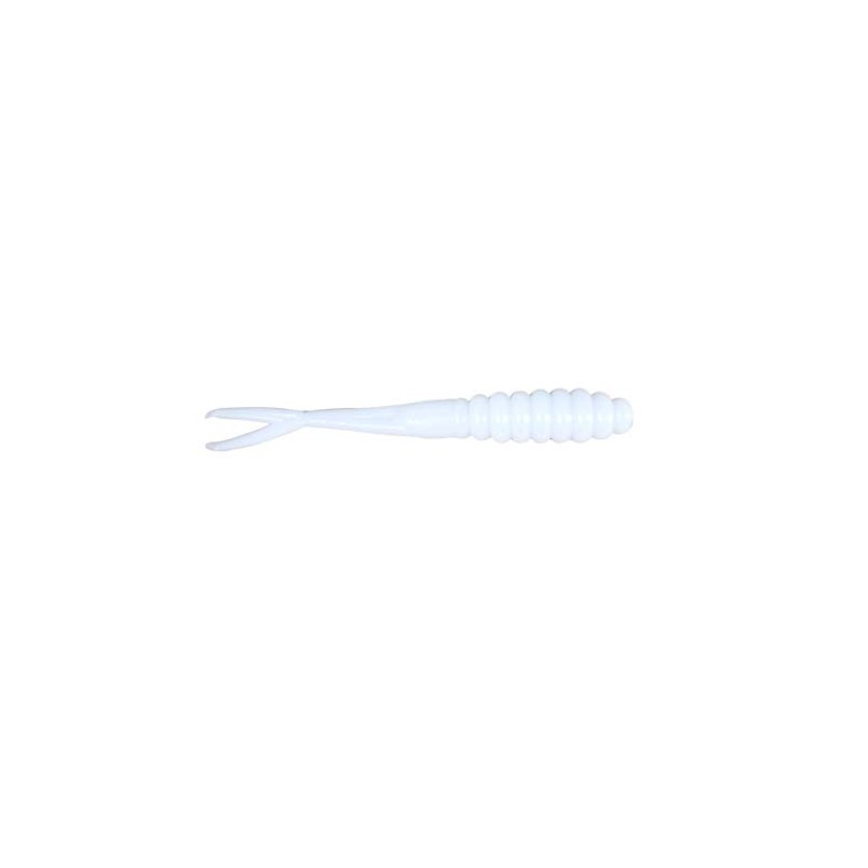 Tiny Fluke Crappie Panfish Plastic (White)