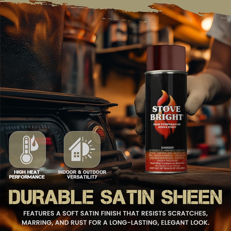 Stove Bright High Temp Paint - Bark Brown - 8126