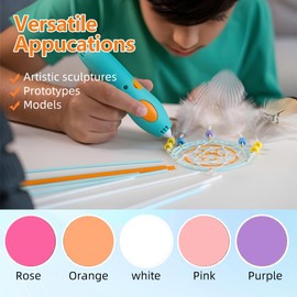 VARKAGE Pack of 120 3D Printer Filament Refills, 2.5 mm Temperature Resistant PCL Filament, Printing Pen Filament Refills for 3D Pens for Art Sculptures