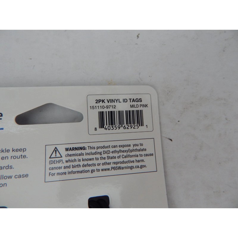 Samsonite Luggage Vinyl Tags 2 Pack Mild Pink New