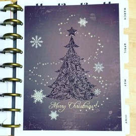 Handmade Glam Purple Christmas Tree Holiday Dashboard for use with Classic HAPPY Planner