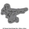 'Karate Kick' Rubber Stamp - Unmounted Design for Crafting &