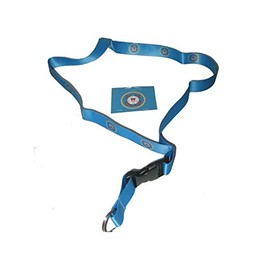 USCG US Coast Guard Emblem Blue Printed Badge ID Holder with Detachable Key Ring 32"