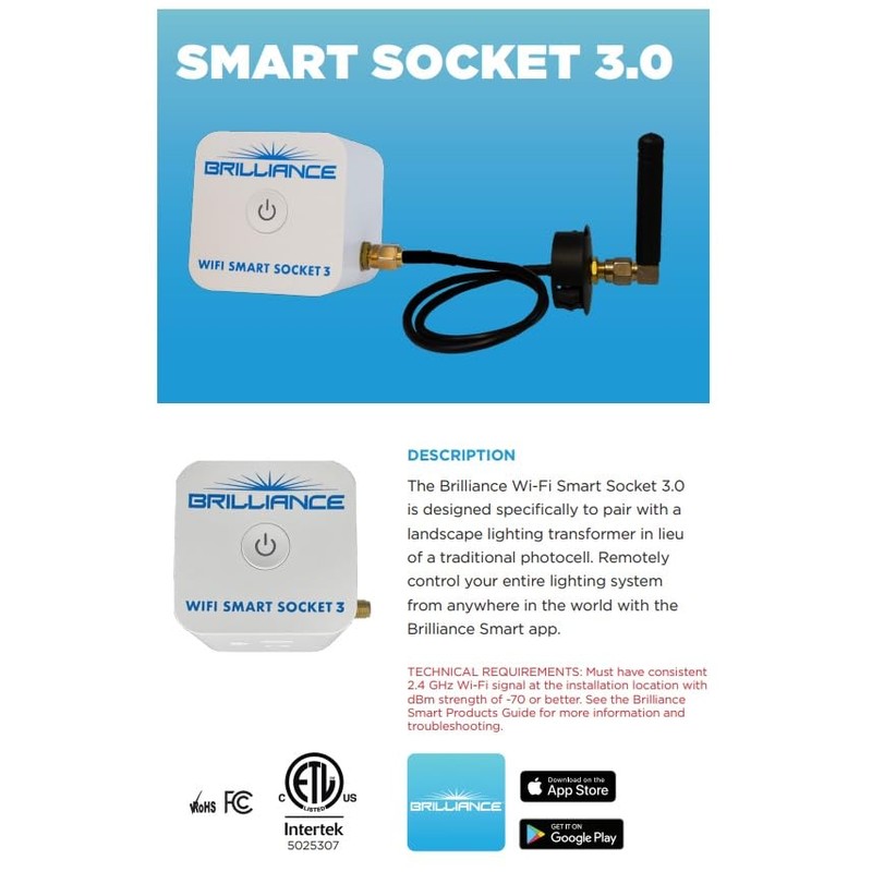 SPW Brilliance WiFi-Smart-Socket-3 LED WiFi Smart Socket - App Control/Alexa