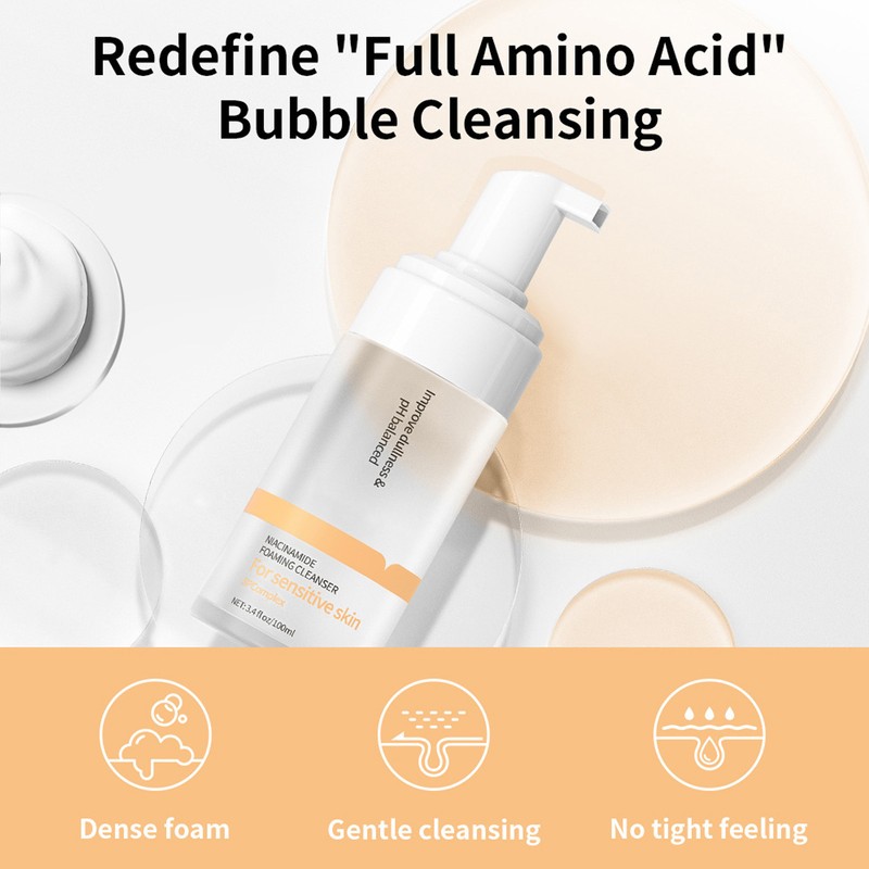 Niacinamide Facial Cleanser Deep Cleansing Brightening Whitening Vitamin C Foaming
