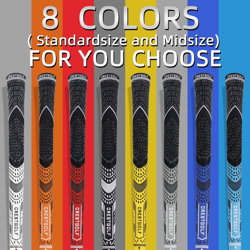 Crestgolf Updated Multi Compound Golf Grips for Golf Clubs Set