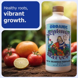 Neptune's Harvest Organic Plant Fertilizer | Liquid Fertilizer for Lawn, Garden & Houseplant | Rich in Essential Nutrients | Rose & Flowering 2-4-2 (Quart) + Fish & Seaweed Plant Food 2-6-4 (Quart)