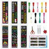INFUNLY 6Pcs Inspirational Words Cross Stitch Bookmark Kits 8"x2.4" DIY