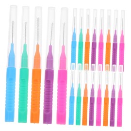Mikinona 50pcs Interdental Brushes Portable Flosser Head for Teeth Cleaning Gentle Bristles for Comfort Travel Friendly Oral Hygiene Tool Suitable for Braces and Gaps Cleaning