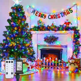 Minetom 328 Ft 1000 LED Christmas Tree Lights Outdoor Indoor String Lights with 8 Modes Waterproof Twinkle Xmas Light with Remote, Plug in Rice Lights for Tree Room Christmas Decorations, Multicolor