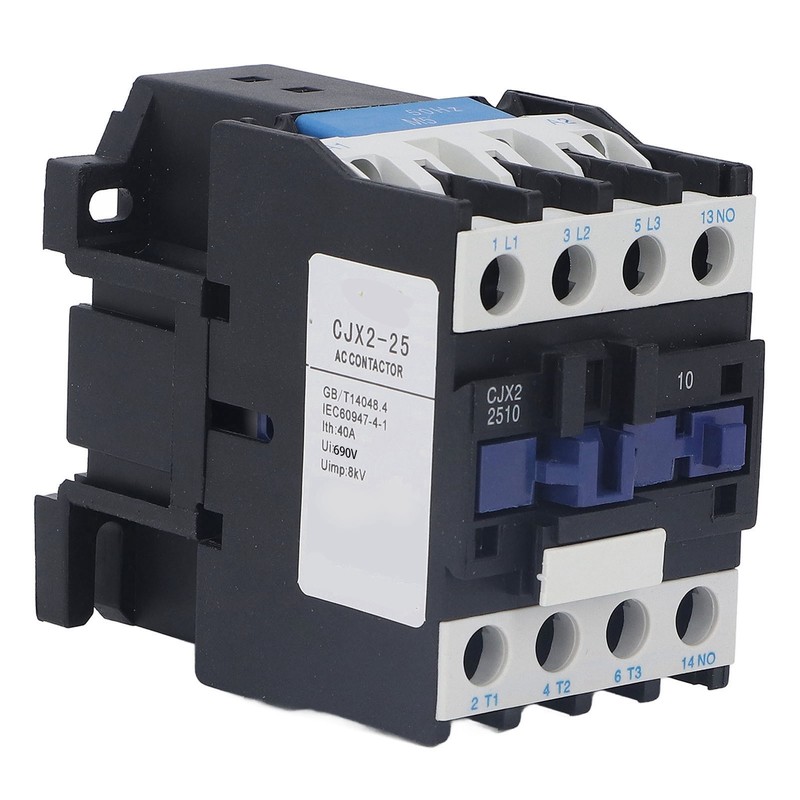 25A Power Contactor Normally Open Electric AC Contactor Silver Alloy