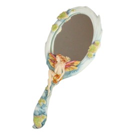 Ebros Jody Bergsma Art Wild Summer Magic Dragonfly Fairy by Lily Pond On Sunny Day Hand Mirror Figurine Boudoir Vanity Accessory Small Handheld Mirrors (2)