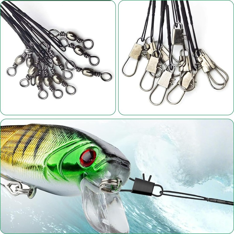 UEAVOID Pack of 40 Steel Leader Pike Anti-Bite Stainless Steel