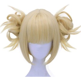 ANOGOL Hair Cap+613 Blonde Wigs Anime Cosplay Wigs Short Wavy Synthetic Hair With Bangs Fringe Hairstyles For Lonita Party Blonde Costume Wig For Halloween Party Cosplay Wigs