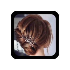Allereya Silver CZ Pearl Flower Hair Clip - 1 Count (Pack of 1) - Female - Teen Girls & Women - Wedding & Prom - Classic Style - Floral Theme - All Hair Types - Metal Material - Bar Closure