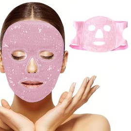 CALIDAKA Mascarilla Facial de Gel con Perlas de Hielo. Mascarilla Fría para Ojos Y Rostro. Reduce La Hinchazón Facial. Compresa de Gel con Calor Y Frío. Spa Facial para Mujer. Ideal para Aliviar La Pr