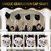 Treela 16 Sets Graduation Cap Hanging Paper Lanterns White Grad
