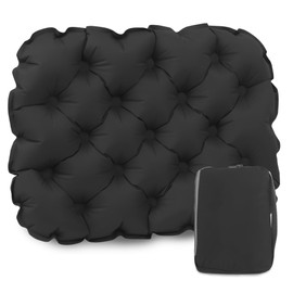 Portable Inflatable Airplane Seat Cushion for Travel Office Camping, 3D Air Cell Pressure Relief Foldable Pad (Black)