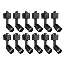 mirrea H Type Track Lighting Head to GU10 Base Adapter Light Direction Adjustable Pack of 12 (Black)