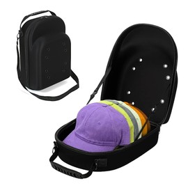 Hat Case Bag for Travel, Baseball Hat Storage Organizer Cap Bag Case with Shoulder Strap, Hat Box Carrier for Travel, Cap Storage for Baseball Hats, Black
