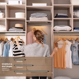 ledscom.de Siris Smart LED Under-Unit Light Black Matt with WLAN Controller Flat Smart Home Alexa Enabled (Echo) 30 cm Each 368 lm Warm White Dimmable Set of 2