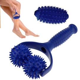 keyxer Hedgehog Ball Massage Roller with 3 Interchangeable Massage Balls: Self Massage Roller for Legs, Feet, Back & Arms - Fascia Ball with Handles for Muscle Pain, Massage Roller, Massage Roller