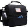 MIER Dual Compartment Lunch Bag Tote with Shoulder Strap for
