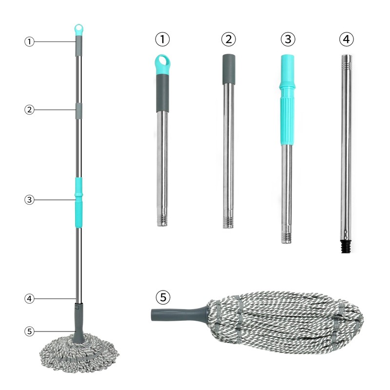 kickleen Self Wringing Mop Floor Cleaning, Easy Squeeze Twist Mop,