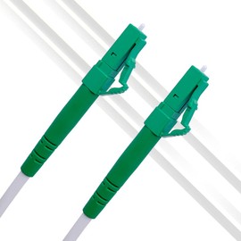 Elfcam® - 2 m Fibre Optic Cable LC/APC (9°) Polishing Plug to LC/APC (9°) Polishing Plug Singlemode (OS2) Simplex, Deutsche Telekom FTTH Fibre Optic Cable White, 2 m