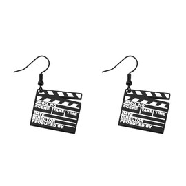 WUSUANED Black Movie Clapboard Earrings Movie Night Party Gift Director Gift Camera Action Gifts Actor Gift Movie Maker Gift