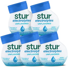 Stur Liquid Water Enhancer | Unflavored Electrolytes | Zero Calories | Keto | Vegan | 5 Bottles, Makes 120 Drinks