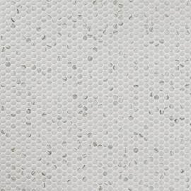 MSI Carrara 11.30 in. x 12.20 in. Penny Round Matte Porcelain Tile for Kitchen Backsplash, Floor Tile, Wall Tile for Bathroom, Shower Wall Tile, Mesh Mounted Mosaic Tile