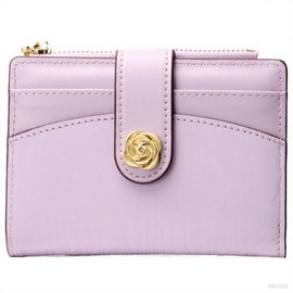 BIAOTIE Small Wallet for Women Leather Bifold Pocket Wallet RFID Blocking Credit Card Holder Cute Purse with Zipper Coin Pocket, Purple, Minimalist
