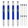 4 Pieces Multitool Pen with Extra Refill, 6-in-1 Tool with