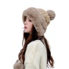 fyetemon Knit Hat, Cute, Compane, Cold Protection, Warm, Women's, Fleece