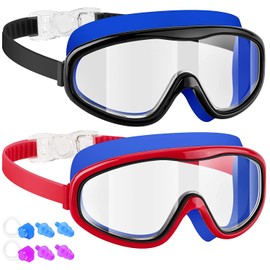 EasYoung Adult Swim Goggles, 2-Pack Swim Pool Goggles, Anti-Fog UV Protection, Wide View Swim Glasses Suitable for Over 15 Men, Women