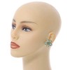 Pale Green Daisy Acrylic Stud Earrings In Gold Plating -