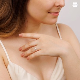 Amberta Women's Wedding Ring 925 Sterling Silver, No Gemstone