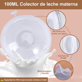 Colector de leche materna de silicona, 2 IN I Recolector de Leche Materna，Conchas para el Pecho para el Pecho para Protegen los Pezones Agrietados y Doloridos，Sin BPA, puede reutilizar y recolecta fugas de leche materna(2 Pack)