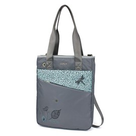 CHALA CV-Venture Zip-Around Tote - RFID Protected Expandable Shoulder Purse Tote Bag with Detachable Crossbody Strap - Dragonfly - gray