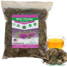 Cardo Mariano Herb, 1 pound/16.1 oz Milk Thistle Herb 100% PURE & NATURAL Cardo Marin, Cardo Mariano Tea, Milk Thistle Loose Tea, Resealable Bag, Product From Mexico (16.1oz)