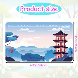 Playmats Compatible TCG 24x14 Inches Gaming Mat, Non-Slip Rubber with Zones Play Mat (AA001-9)