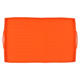 Griddle Mat Silicone Grill Cover Protective Grill Cover BBQ Grill Mat for Outdoor Cooking 28in Orange Handle