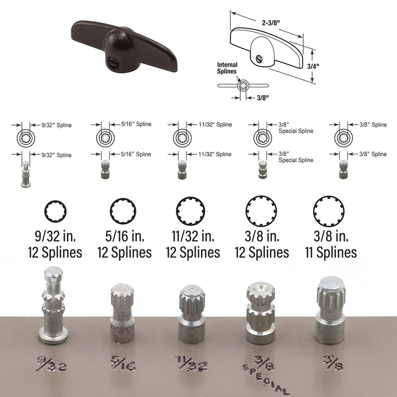 Prime-Line H 3625 3/8 In. Bronze Tee Handle Casement Operator