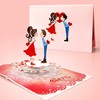 CUTPOPUP Cute Kiss Couple, Valentines Day Card Pop Up, Anniversary