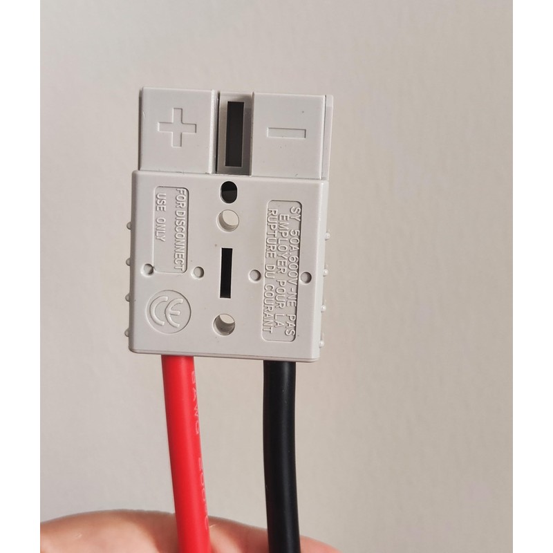 2 Pack 8AWG Cable with 50A Connectors for LiFePO4 Battery,