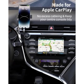 Coiled Lightning Cable, 2 Pack Coiled iPhone Charger Cable for Car Short Retractable iPhone Lightning Cable Compatible with Apple CarPlay iPhone 14 13 12 11 Pro Max Mini 10 8 Plus XR SE, AirPods