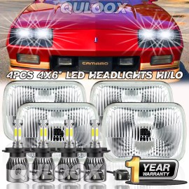 QULOOX 4pc 4x6" Led Headlights Hi/Lo Beam For 1980 - 1988 Oldsmobile Cutlass Supreme US