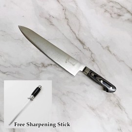 HANAKO 11 in Chef Knife with Sharpening Stick German Steel Pakkawood Handle Edge Cover